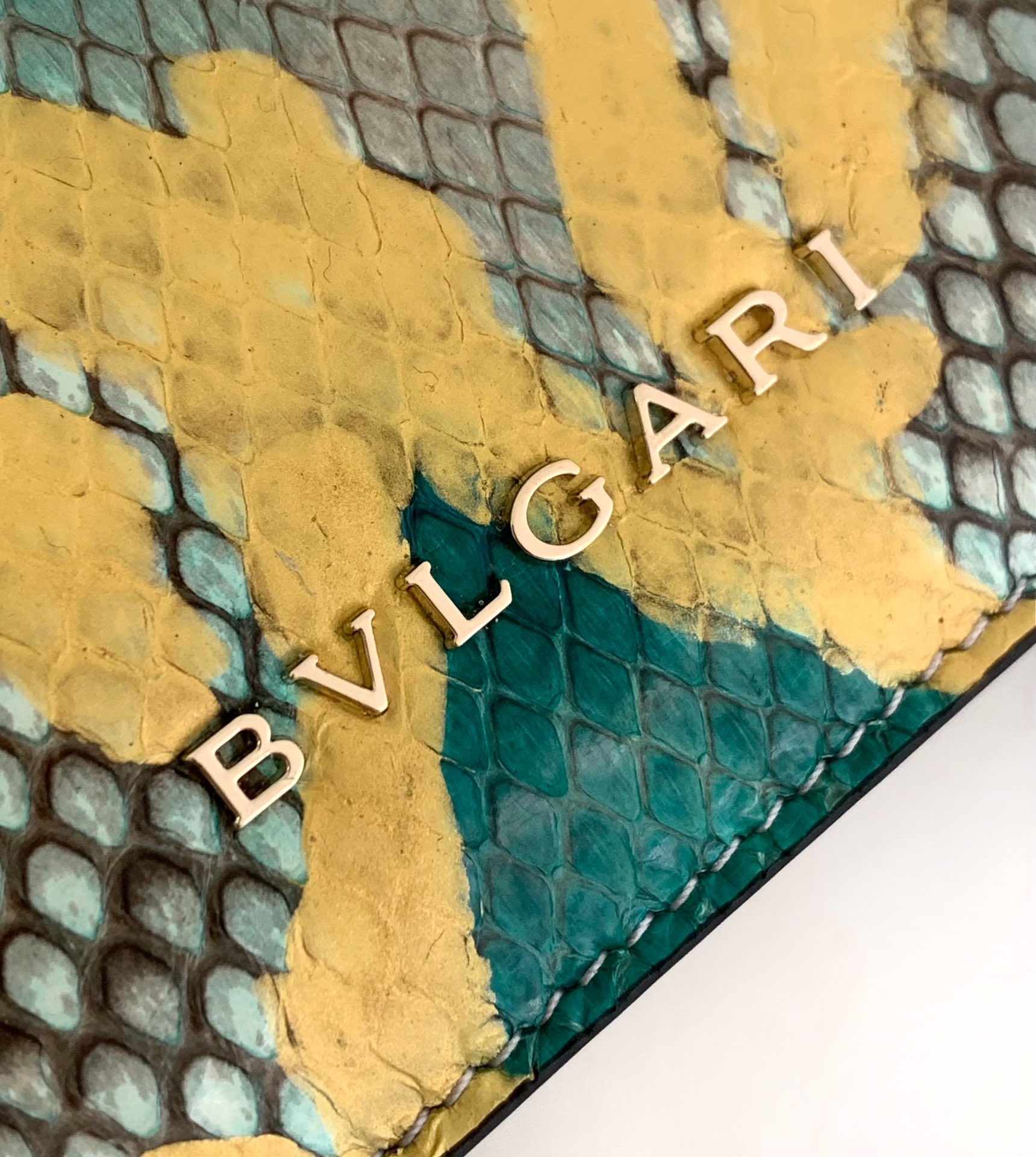 Bvlgari Serpenti Forever Medium Crossbody Bag in Yellow/Green Python Skin 